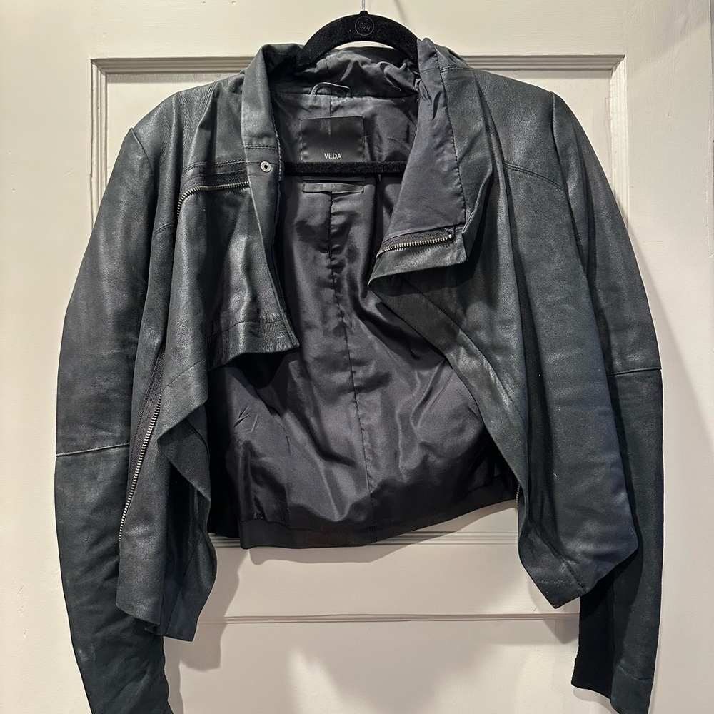 Veda Black Leather Jacket